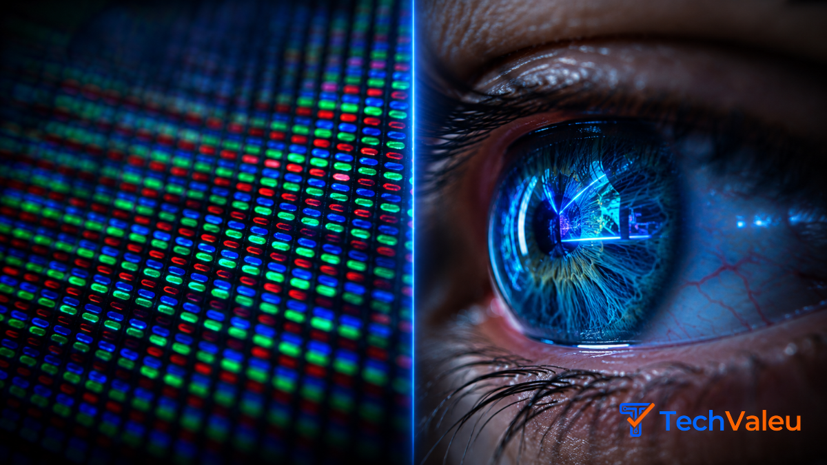 Entenda a física da densidade de pixels (PPI) e o cálculo da distância retiniana.