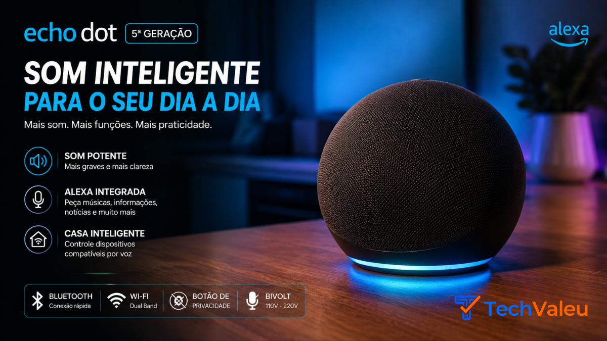 echo dot 5a geracao vale a pena vale a pena na mesa de cabeceira com led ligado