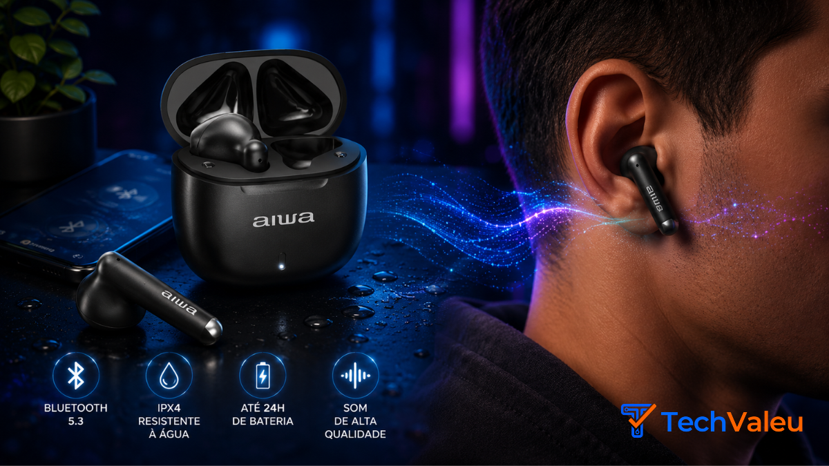 Fone AIWA AWS-EB-05-B Review: Vale a Pena? Earbuds Bluetooth com 24h e IPX4 2026