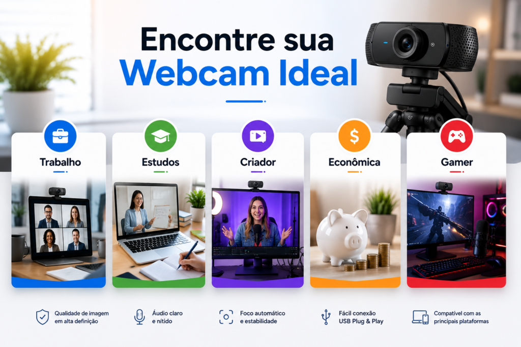 MELHOR WEBCAM PARA REUNIÕES E STREAMING 5 Melhor webcam para reuniões e streaming em 2026 — comparativo completo